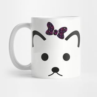 Funny colorful cat with hearts | Pattern with hearts and cat Mug